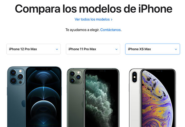 compara los iphones